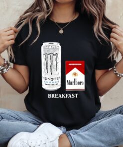 Breakfast White Monster and Marlboro Red Cigarette_Ladies T-Shirt