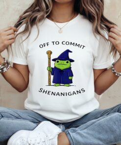 Frog wizard Off to commit shenanigans quote_Classic Women's T-Shirt