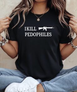 I kill pedophiles rifle silhouette_Ladies T-Shirt