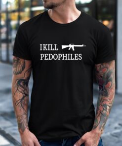 I kill pedophiles rifle silhouette_T-Shirt