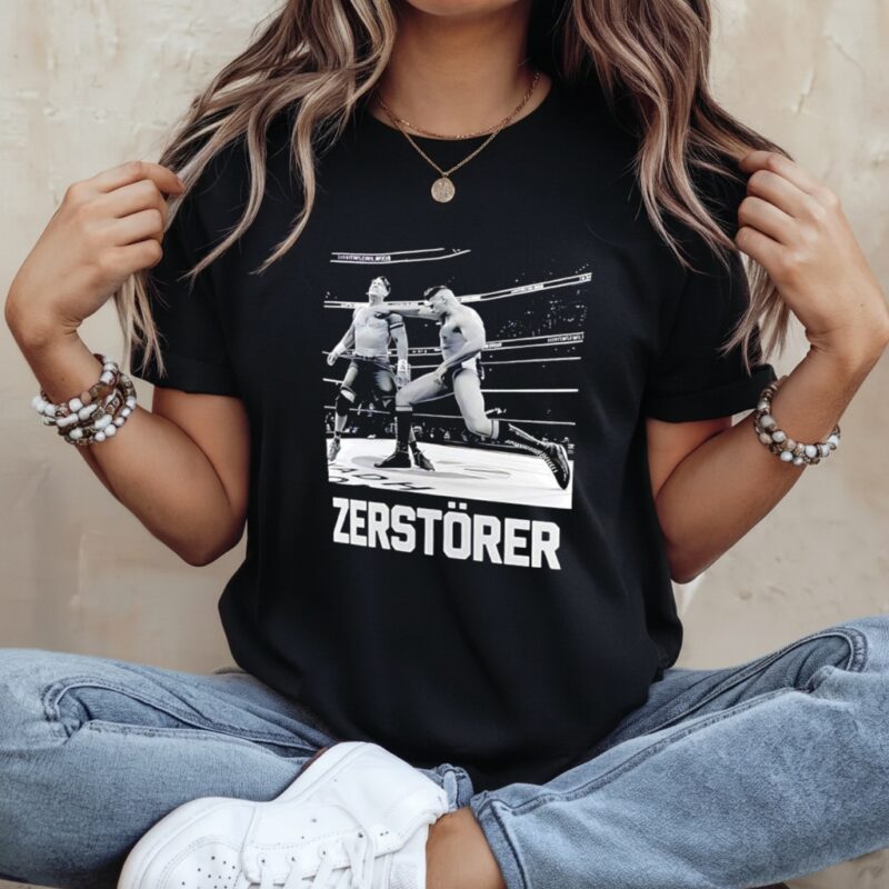 John Cena Gunther Zerstorer WWE Graphic_Ladies T-Shirt