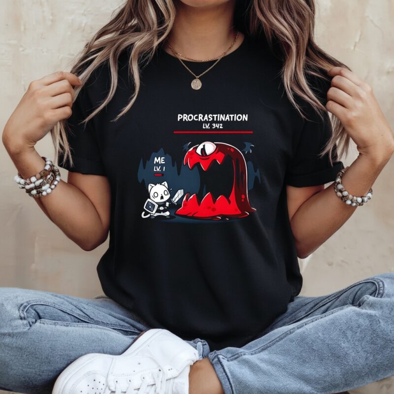 Me Lv1 vs. Procrastination Lv 342_Ladies T-Shirt