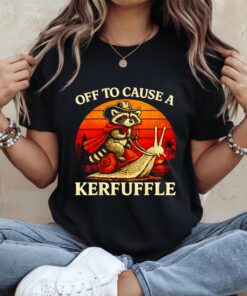 Off to Cause A Kerfuffle Raccoon Vintage_Ladies T-Shirt