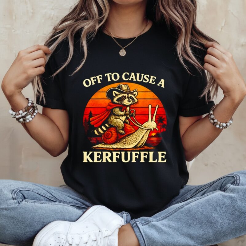 Off to Cause A Kerfuffle Raccoon Vintage_Ladies T-Shirt