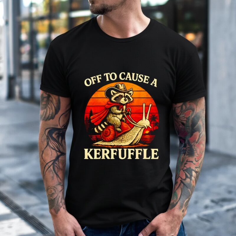 Off to Cause A Kerfuffle Raccoon Vintage_T-Shirt