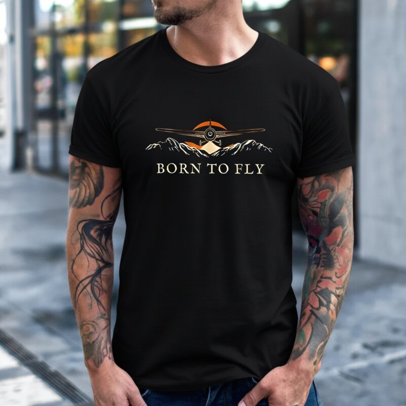 Pilot born to fly_T-Shirt