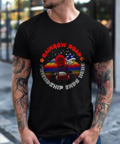 Rainbow road friendship ends here classic video game_T-Shirt