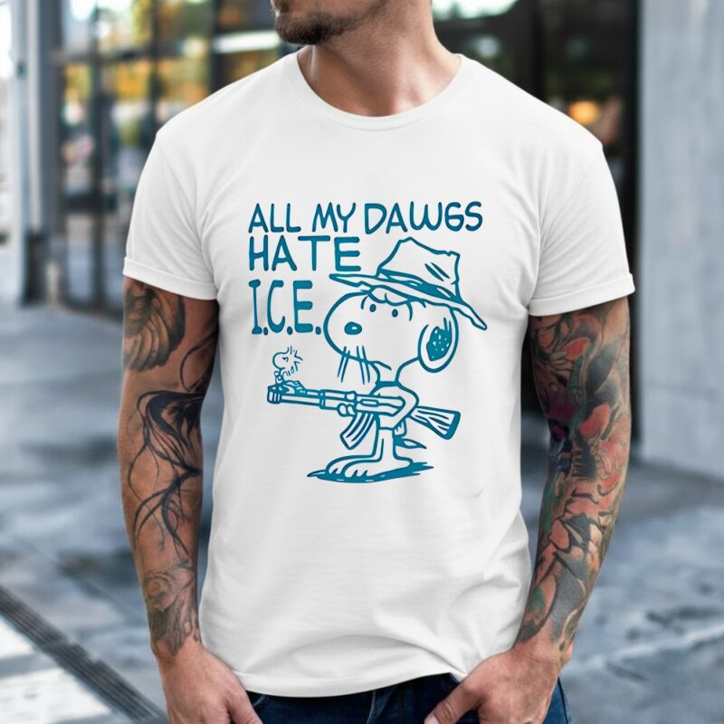 Snoopy Peanuts all my dawgs hate ICE_Classic Men's T-Shirt