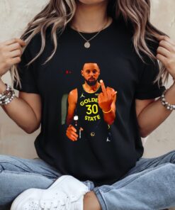 Stephen Curry Golden State Warriors NBA middle finger 2026 meme_Ladies T-Shirt