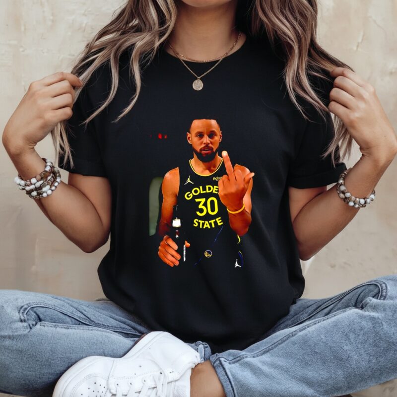 Stephen Curry Golden State Warriors NBA middle finger 2026 meme_Ladies T-Shirt
